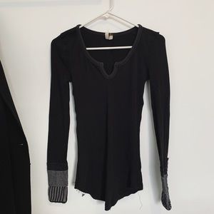 Free People Waffle Knit Top